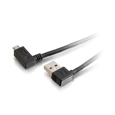 Afbeelding van C2G 2M USB 2.0 A Haakse micro kabel, lader geschikt voor Samsung/Android telefoons en andere UBS apparaten