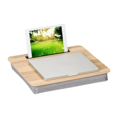 Afbeelding van laptopkussen schoot met telefoonhouder 46 x 35 cm laptoptafel