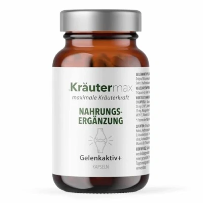 Afbeelding van NEU! Kräutermax gewrichtscapsules hoge dosis glucosamine en chondroïtine met mangaan, selenium, hyaluronzuur, vitamine C B gewrichtscomplex capsules plus volgens de kruidenmax manier 1 x 50