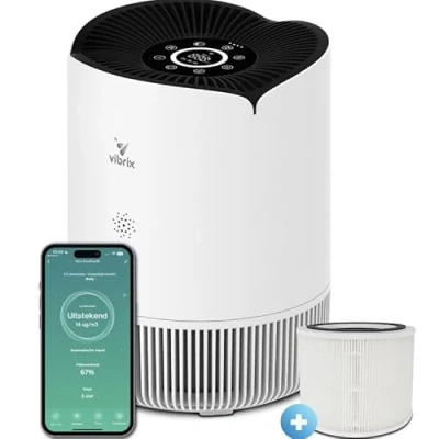 Afbeelding van Vibrix Luchtreiniger Slaapkamer 30m2 HEPA Filter Ionisator Luchtfilter Air Purifier Cleaner PureFlow30