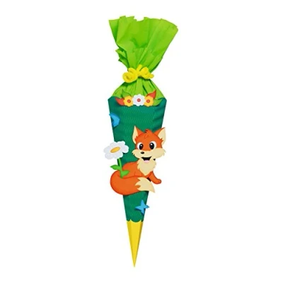 Afbeelding van Ursus 9860005 schultüte knutselset mini, vos, zeshoekig, hoogte ca. 41 cm, diameter 15 inclusief knutselhandleiding en sjabloonboog, om zelf te knutselen, ideaal voor school, medium