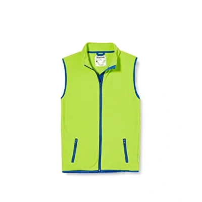 Afbeelding van Playshoes Uniseks fleece vest voor kinderen, kleurrijk afgezet vest, Groen 29, 92 cm