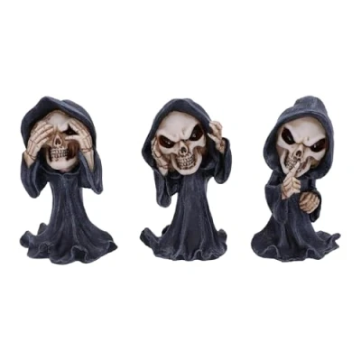 Afbeelding van Nemesis Now Three Wise 11cm See No Hear Speak Evil Cartoon Grim Reapers, zwart