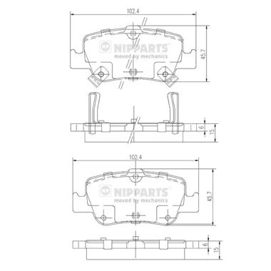 Afbeelding van Nipparts Remblokset J3612033