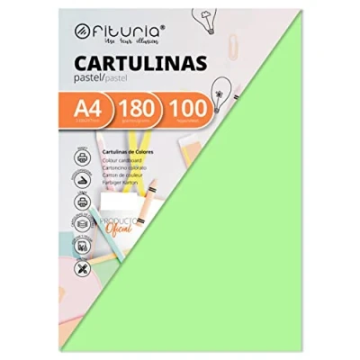 Afbeelding van Verpakking met 100 kartonnen lichtgroen formaat A4 180 g