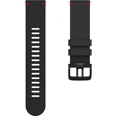 Afbeelding van Polar geperforeerde leren polsband, compatibel met alle sporthorloges een 22mm aansluiting (GritX, Vantage M &amp; V2 series),Zwart Rood