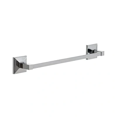 Afbeelding van TATAY Middelgrote handdoekhouder uit de collectie Iconik, van roestvrij staal en zamak, met bevestigingssysteem voor bevestiging, 6 x 6,5 45 cm