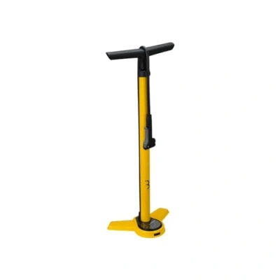 Afbeelding van BBB Cycling AirSteel Fietspomp met Drukmeter Fiets Pomp Racefiets en Mountainbike Voetpomp Extra Lang 11 Bar Geel BFP 27