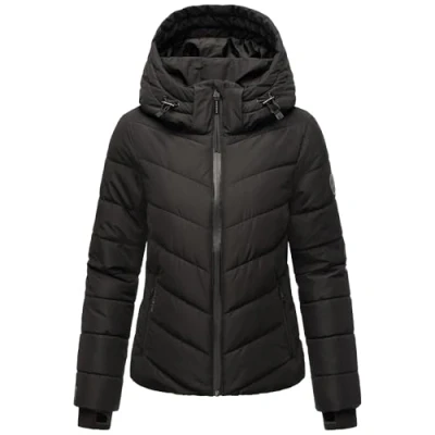 Afbeelding van MARIKOO Samuiaa XVI Winterjas voor dames, warm, gewatteerd, met afneembare capuchon, XS 3XL, zwart, XL