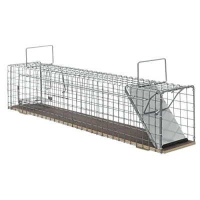 Afbeelding van Marterval 80x15x19cm met houten bodem, konijnenvallen, levende val, rattenval