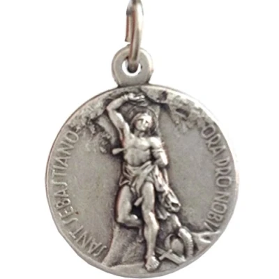 Afbeelding van I G J Medaille van Sint Sebastianus Medailles patroonheiligen, Zilver, Geen edelsteen