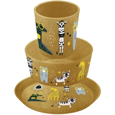 Afbeelding van Servies Koziol Bio Circulair Connect Zoo Bruin (3 delig)