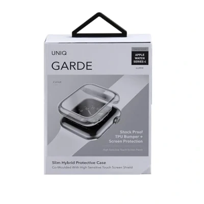 Afbeelding van Apple Watch 45 mm Hoes: Uniq Garde Hybrid Shockproof/Valbescherming Softcase Transparant TPU Smart Covers