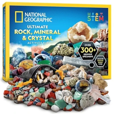 Afbeelding van NATIONAL GEOGRAPHIC Stenencollectie voor Kinderen Wetenschapsset met 300 Edelstenen, Mineralen en Kristallen