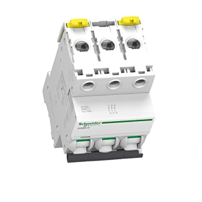 Afbeelding van Schneider electric ic60n installatieautomaat 3 polig 6ka 10ka d karakteristiek 32a 6 modulen a9f75332