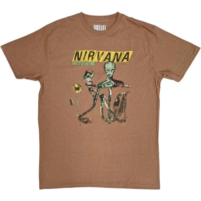 Afbeelding van Nirvana Incesticide Heren T shirt M Bruin