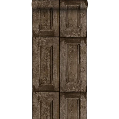 Afbeelding van Leen Bakker ESTAhome Behang Paneeldeuren Donker 53cm X 10,05 M Bruin Vlies