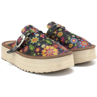 Afbeelding van GOBY Clogs met Colored Flowers Handgemaakt Hoge Kwaliteit Maat 37