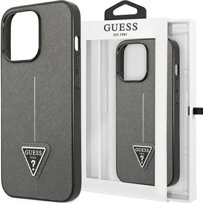 Afbeelding van Guess GUHCP14MPSATLG iPhone 14 Plus 6.7 zilver/zilver hardcase SaffianoTriangle Logo