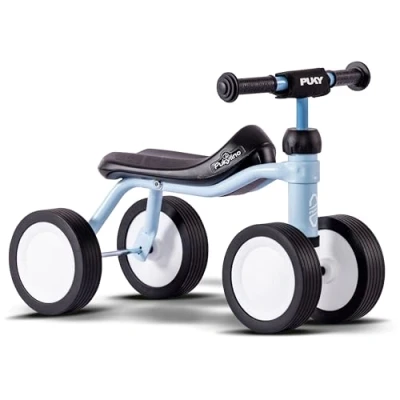 Afbeelding van Loopfiets vanaf 1 jaar Pukylino retro blauw met kinbeschermer Puky