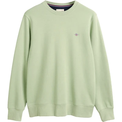 Afbeelding van GANT Shield Cneck Sweater, Heren, Maat: Medium, Grün/milky matcha