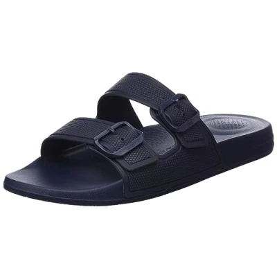 Afbeelding van Fitflop Heren Iq sandaal met twee bar verstelbare glijbaan, Middernacht Marine, 43 EU