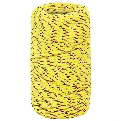 Afbeelding van vidaXL Boottouw 2 mm 25 m polypropyleen geel, aanmeerlijn, gevlochten touw, roltouw, marinetouw, ankerlijn, koord, scheepstouw, yacht touw