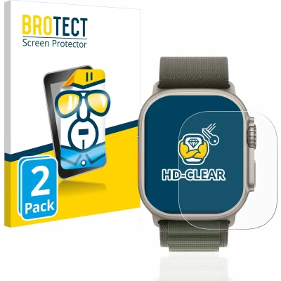 Afbeelding van BROTECT (2 Stuks) Schermbeschermer voor Apple Watch Ultra/Ultra 2 Screen Protector Transparant