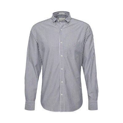Afbeelding van GANT Reg Poplin Stripe Shirt voor heren, zwart, S