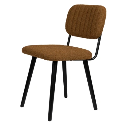 Afbeelding van Puur Vinnes eetkamerstoel bouclé ochre Boucle