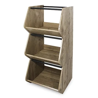 Afbeelding van Iris Ohyama, Houten kast / met planken stapelbare opbergrek, Design, modulair, Keuken, woonkamer, badkamer IWB 400 AsBruin
