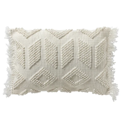 Afbeelding van Dutch Decor ODIN Sierkussen 40x60 cm met kussenhoes van 90% gerecycled polyester Eco Line collectie Snow White wit