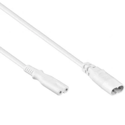 Afbeelding van Allteq C7 naar C8 apparaatsnoer Verlengsnoer 1 meter Wit
