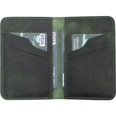 Afbeelding van Pulledro Leder Cardholder Pasjeshouder Portemonnee Antic Green