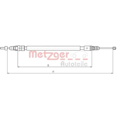 Afbeelding van METZGER 10.4663 Handremkabel Links achter 928/750mm COFLE