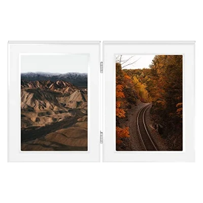 Afbeelding van Navaris rechthoekige moderne fotolijst voor foto&#039;s van 10 x 15 cm Openklapbaar fotokader 2 tot 4 Zwart wit