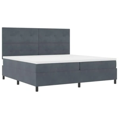 Afbeelding van vidaXL Boxspringbed met matras en LED fluweel donkergrijs 200x200 cm