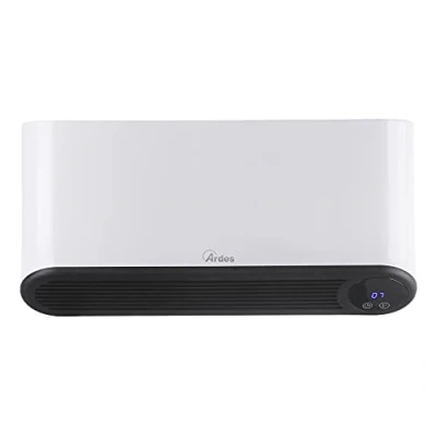 Afbeelding van ARDES AR4W05P Pareto Flex Keramische ventilatorkachel voor wandmontage, 2000 W, waterdicht, programmeerbare badkamerventilatorkachel, 12 uurs timer, wit keramisch paneel met digitaal led display