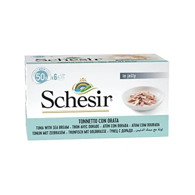 Afbeelding van Schesir Kattenvoer, Nat Met Vruchten, Gelei Verschillende Soorten, Natuurlijke Ingrediënten, 6 x 50 g