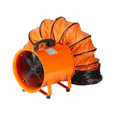 Afbeelding van VEVOR bouwventilator, 300 W AC motor, 2830 omw/min, 1720 CFM (2922 m3/h), axiale ventilator, 10 m slang, 79 dB, geluidsniveau, industriële IP44