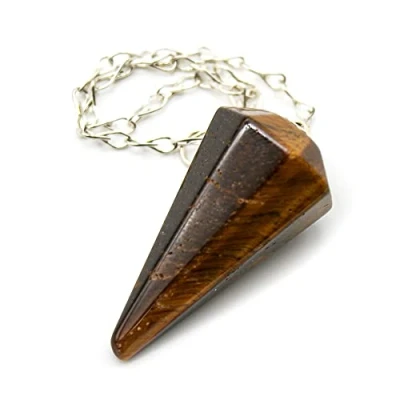 Afbeelding van DOJA Barcelona Waarzeggerlijke slinger 7 chakra&#039;s tijgeroog steen Lithotherapie stenen, edelsteen voor meditatie, radiesie, spiritueel object, welzijn, esoterisme object...