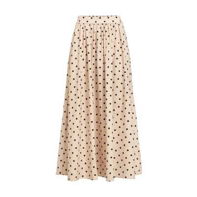 Afbeelding van Object Polkadot Maxirok, Dames, Maat: 34, Sandshell
