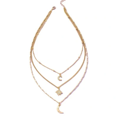 Afbeelding van Jomide Ketting Boho Maan/Ster Goudkleurig