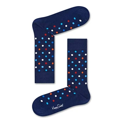 Afbeelding van Happy Socks Dots Donkerblauw/rood/wit Unisex Maat 41 46