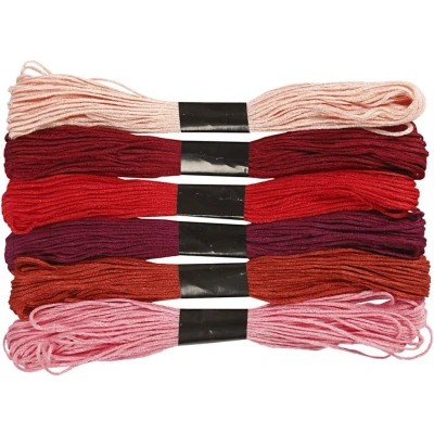 Afbeelding van Creotime borduurgaren 6 stuks 8 m rood