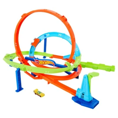 Afbeelding van Hot Wheels &#039;Let&#039;s Race&#039; Netflix speelgoedauto&#039;s met baanset, Actie Cycloon loopingset, 2 manieren om te spelen en gemakkelijk op bergen, speelgoedauto schaal van 1:64, HXM94