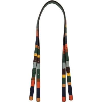 Afbeelding van FOSSIL Leren Schouderriem Accessoires voor tassen Kier Straps Brown Patchwork Veelkleurig