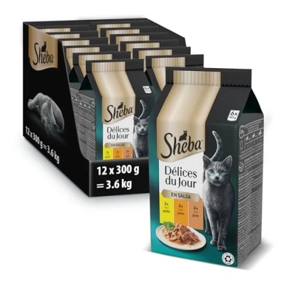 Afbeelding van Sheba Natvoer voor katten met kip, kalkoen, eend in saus 6x50g