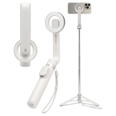 Afbeelding van Spigen Magsafe Selfie Stick Statief Wondersnap [Spigen MagFit technologie] Bluetooth afstandsbediening Compatibel met iPhone 15 14 Pro Max, Samsung Galaxy S24 S23 Dune Beige