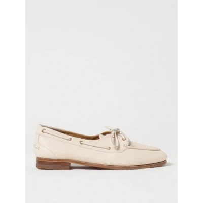 Afbeelding van Leather Boat Shoes with Laces Wo White Loafers